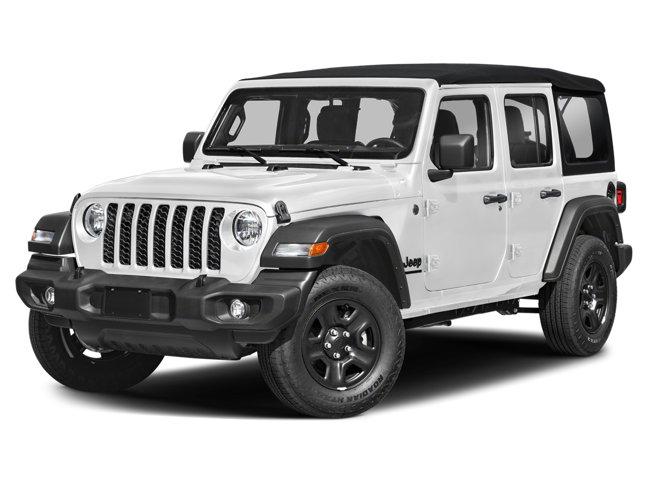 2026 Jeep Wrangler Sport S in Bright White Clearcoat — front three-quarter view