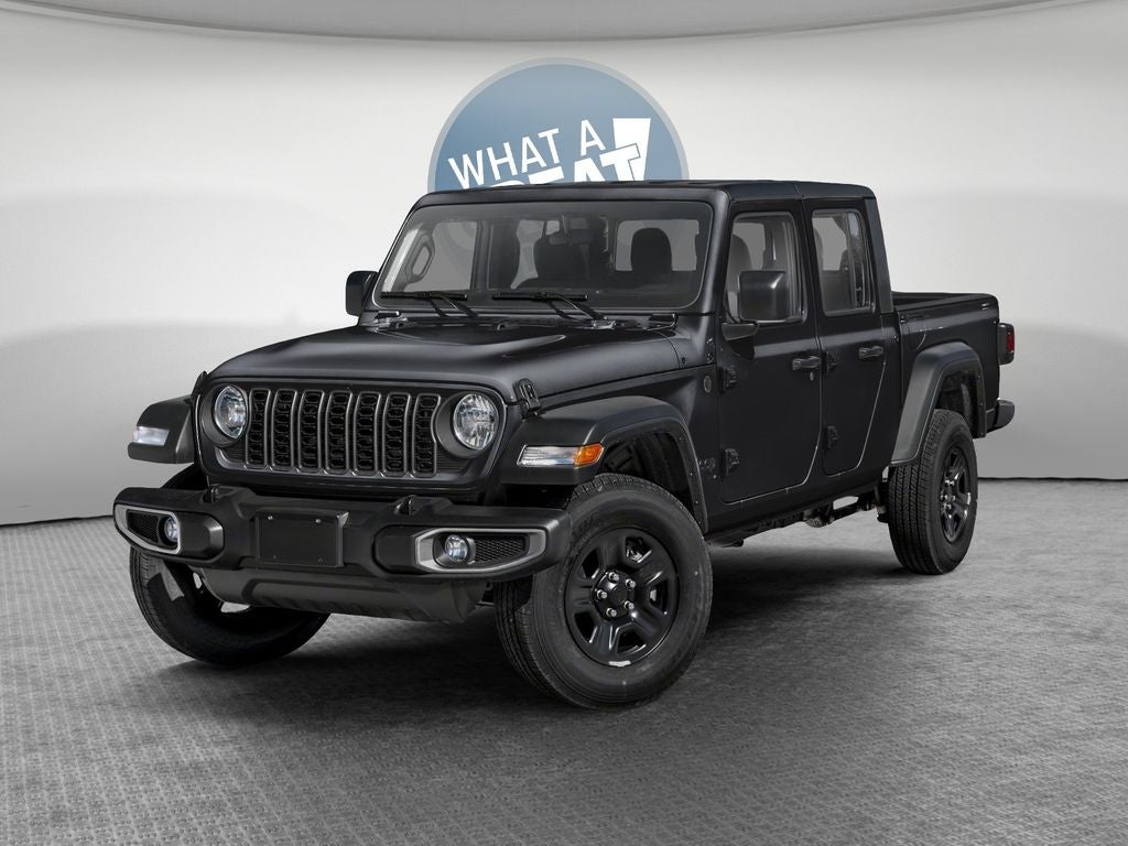 2026 Jeep Gladiator GLADIATOR WILLYS 4X4 in Black Clear-Coat Exterior Paint — front three-quarter view