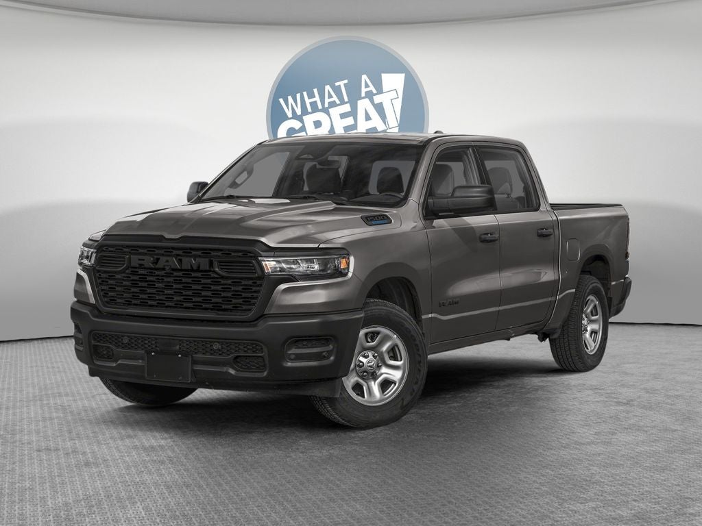 2026 RAM 1500 RAM 1500 EXPRESS CREW CAB 4X4 5'7' BOX in Granite Crystal Metallic Clear-Coat Exterior Paint — front three-quarter view